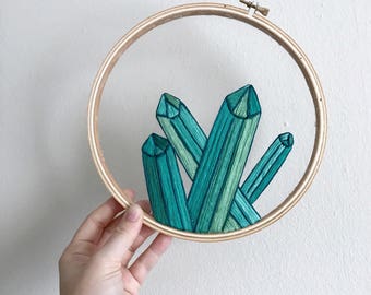Geometric illusion - Embroidery Hoop - 8 inch