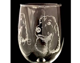 Cocker spaniel wine glass / cocker spaniels / cocker spaniel gift ideas / cocker item / dog engraved wine glass / dog lover gifts / personal