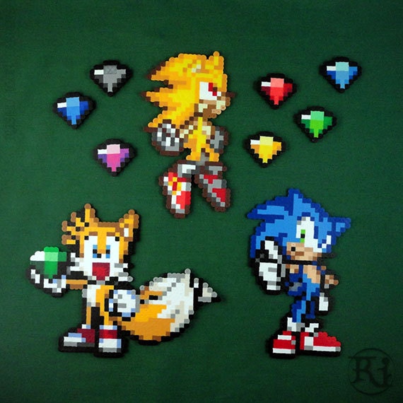 Sonic the Hedgehog perler variety Super Sonic Tails Chaos