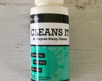 Ranger Cleans It All-Purpose Stamp Cleaner, Dabber Top, Acid free, non-toxic, 2 fl oz bottle, for cleaning water-based, permanent, pigment