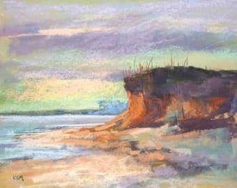 Florida painting Dunes Seascape Beach ART Original Pastel Painting 11x14