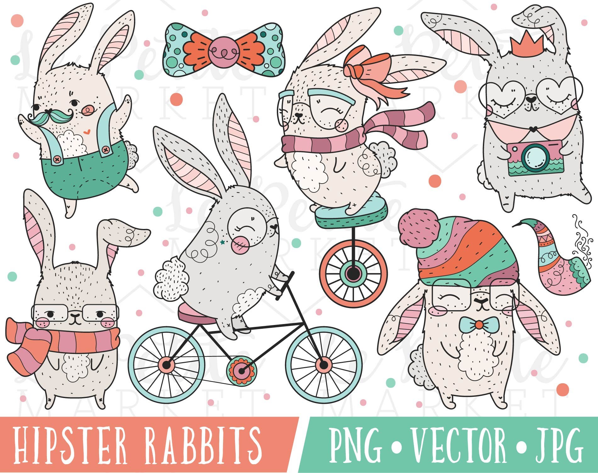 Cute Rabbit Clipart Hipster Clipart Kawaii Bunny Clipart Cute Rabbit Clipart Hipster Clipart Kawaii Bunny Clipart