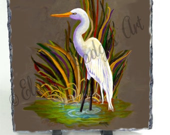 White Egret, Bird made from Original Artwork