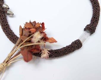 Quartz macrame necklace