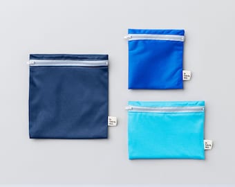 Atlantic trio ~ reusable sandwich and snack bags ~ Reusable snack and sandwich zipper bags
