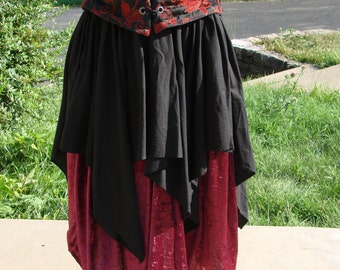 Renaissance Medieval Pirate Wench Top Petal OVER SKIRT by LaLize5