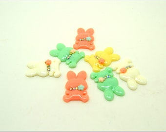 10 cabochons pastel Bunny