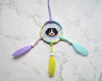 Dreamcatchers,bernese mountain dog,dog dreamcatcher,wall hanging,keychain,boho,hippie,mini dreamcatcher,doglover,kiddreamcatcher,doghead