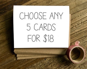 5 Pack of Cards - Choose Any Five. Card Set. Card Pack.
