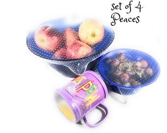 Silicone Food Wrap, Fresh Keeping Food Stretch Wrap Film Seal Cover, Safety-BPA free、NO SMELL