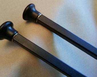 Prestige Square Wooden Ebony Wood Knitting Needles- Quality, Handmade & Beautiful- 12" long