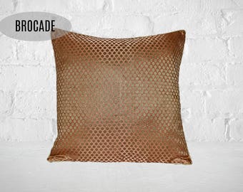 Polka Dot Sparkle Pillow, Metallic Gold Cushion, Plush Throw Pillow, Metallic Gold Pillow Cover, Anniversary Gift