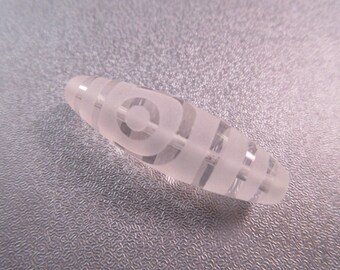 Tibetan Dzi Rock Crystal Two Eye Dzi Bead 1pc