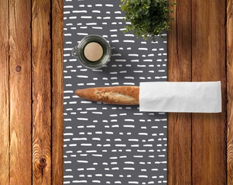 45 colors Strokes Table Runner, Grey Table Runner, Pattern Table Runner, Cotton Twill Table Runner, Modern Table Decor, Grey Table Decor