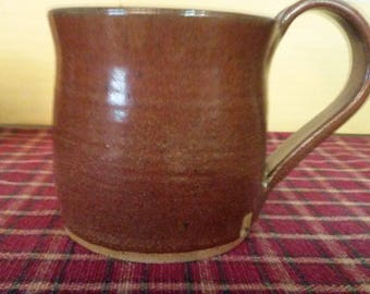 Iron red pottery coffee mug, pottery coffee mug, pottery coffee cup, ceramic coffee mug, large pottery mug, large mug, Iron red pottery