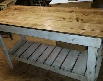 Kitchen Island- Farm Table Style-Distressed-Work Table