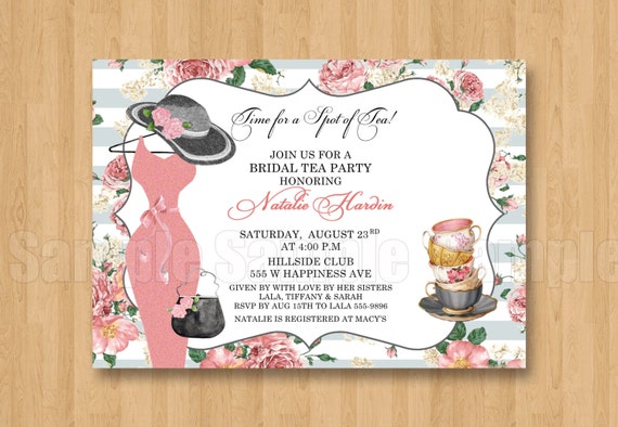 Fancy Hat Bridal Shower Invitations 3