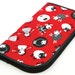 Super Size Zip Around Knitting Needle Case - Red Sheep - black pockets