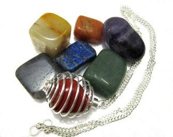 Silver Plated Coil Cage | Tumbled Stone Coiled Cage Holder | Wrapped Stone | Cage Pendant | Spiral Cage | Jewelry Supplies | Gemstone Cage