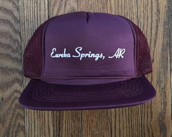 Vintage Eureka Springs Arkansas Mesh Trucker Hat Snapback Hat Baseball Cap