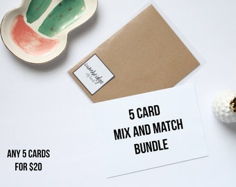 Mix and Match Stationary | Greeting Card Bundle | Birthday Cards | Holiday Cards | Friendship | CambridgeCityLimits Greeting Cards | Love