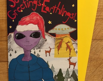 Seasons Greetings Earthling Holiday Card