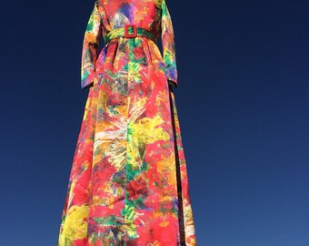 TORI RICHARD Psychedellic Dress / Hawaiian Maxi Dress