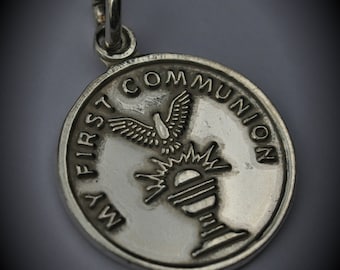 Genuine Sterling Silver My First Communion Pendant