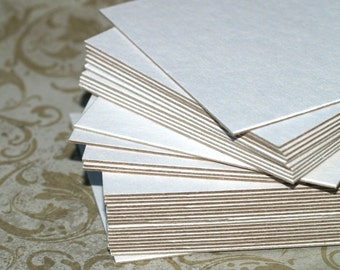 4" White Chipboard Squares (24) Heavyweight Cards Blank Cards DIY Banner Art Supplies Craft Supply Thick Cardstock Recycled Eco Friendly