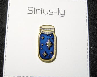 Jar of Stars Enamel Pin with handmade Punny card & envelope - Lapel Pin - Hard Enamel Pin - Nature - Kawii - Sirius -Trending - Backpack Pin