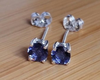 Iolite 5mm earrings