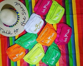 Custom Fanny Waist Pack - Bridesmaid, Squad, Tribe, Bride, Bachelorette, Neon, Fiesta, Aloha
