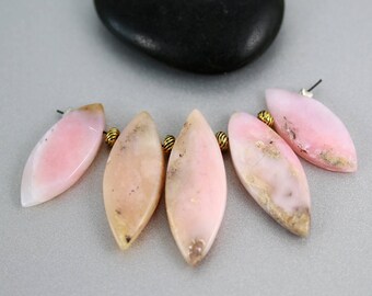 Pink Opal Briolette Beads - 20-32mm - Pink Opal Beads - Marquise Set of 5