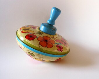 Vintage Tin Top Spinner Toy