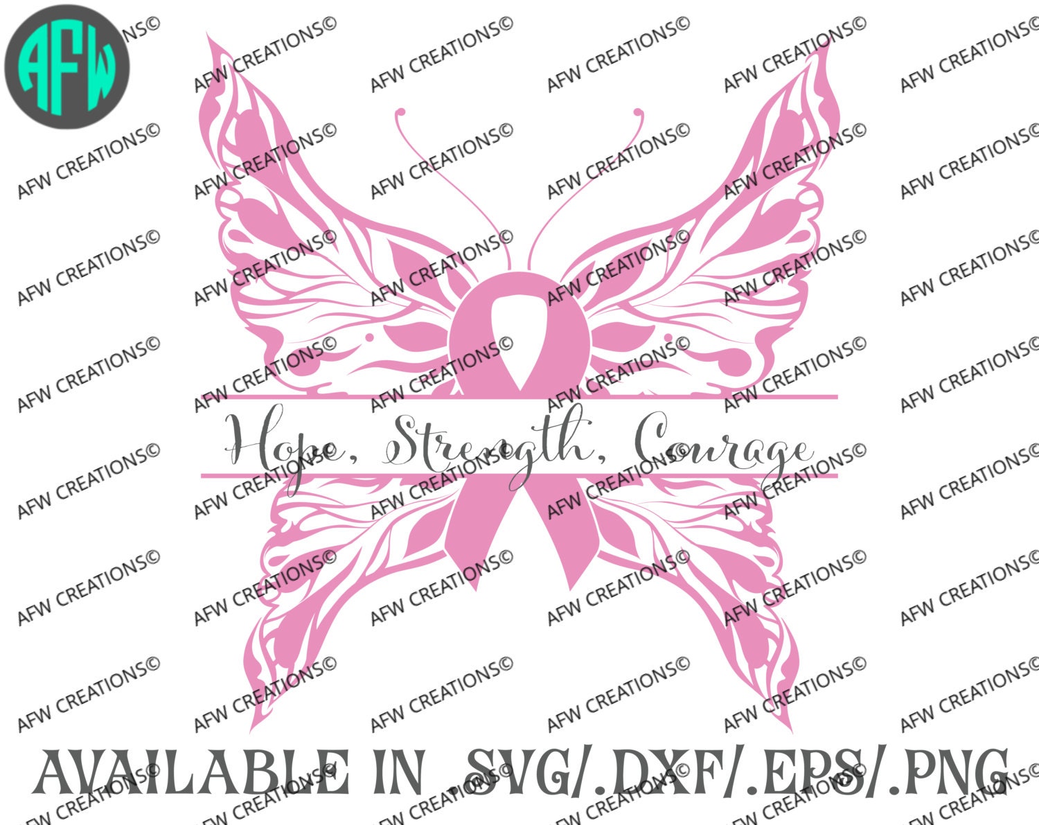 Digital Cut File Split Awareness Butterfly SVG DXF EPS