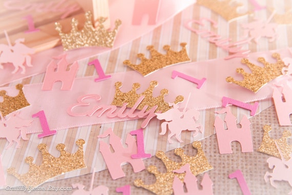 Personalized Royal Princess Party Confetti, Gold and Pink Table ... Personalized Royal Princess Party Confetti, Gold and Pink Table ...