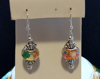 Lampwork bead earrings