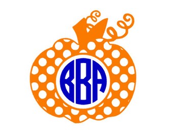 Download Items similar to Monogram Polka Dot Pumpkin SVG and DXF Digital Download on Etsy