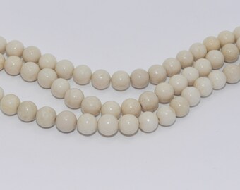 Fossil Beads - Full Strand - 8mm, Round, Natural - FOSS-R-8