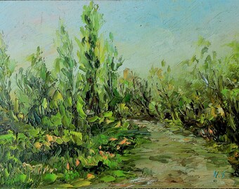 Path to Trees - Oil Painting-Landscape-Original Art