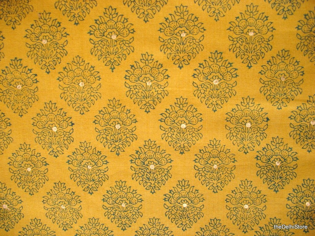 Mughal Print Handloom Hand Stamped Cotton and Mulberry Silk