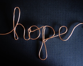 Hope, Wire Art, Wall Art, Wire Word Art, Wire Words, Word Art, Wire, Wall Art, Words, Wire Wall Wart, Custom Wire Word, Wire Word Decor, Art