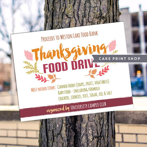 thanksgiving food drive flyer