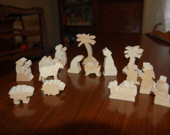 Handmade Wooden Nativity Set