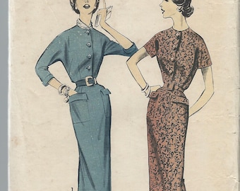 1950s VINTAGE ADVANCE PATTERN Misses dress. 8429 Size 1. Bust 34