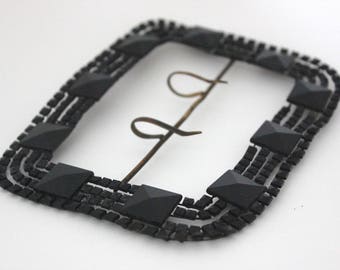 Vintage Black Jet Glass Buckle