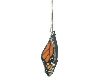 Real Preserved Monarch Butterfly Wing Necklace