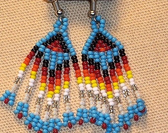 Native American Beaded Chandelier Earrings