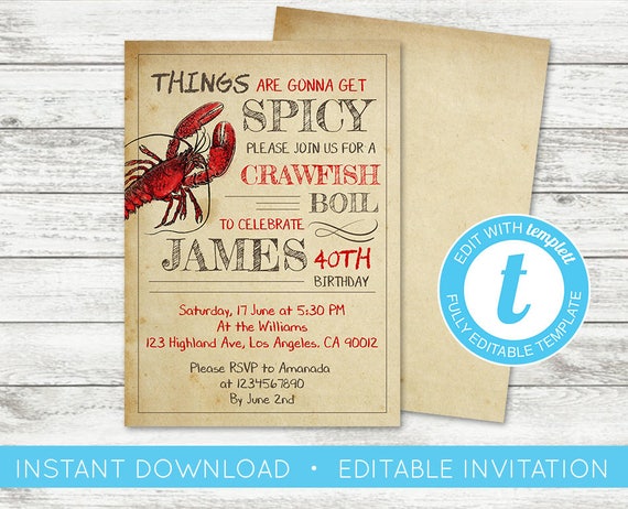 crawfish boil invitation template