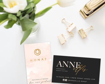 MONAT Business Cards blush and black - DIGITAL FILE only